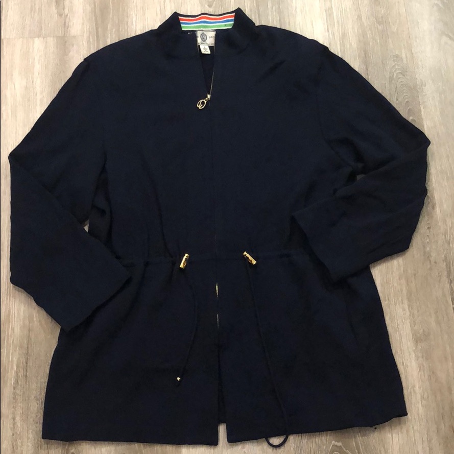 St John Sport By Marie Gray Navy Jacket Sweater